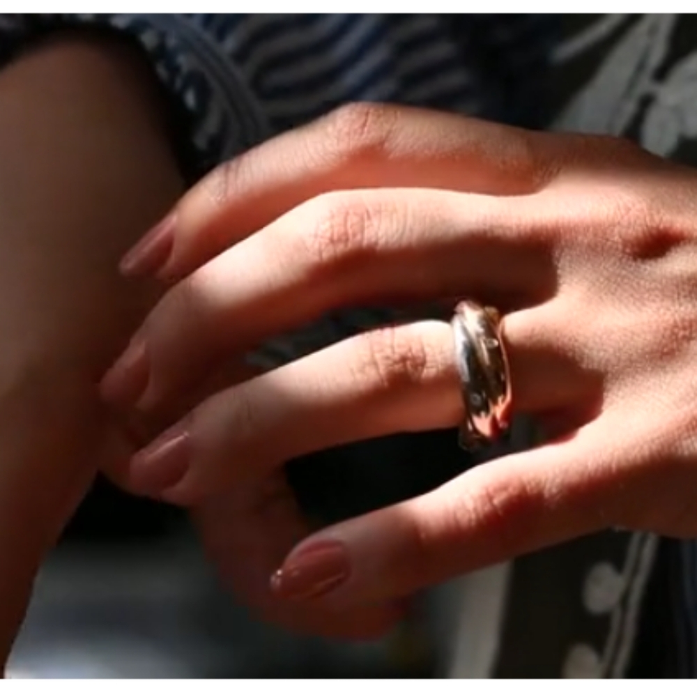 SOLD IN OUR STORE 18K CARTIER Tri Color Diamond Trinity Ring - Picture 7 of 7